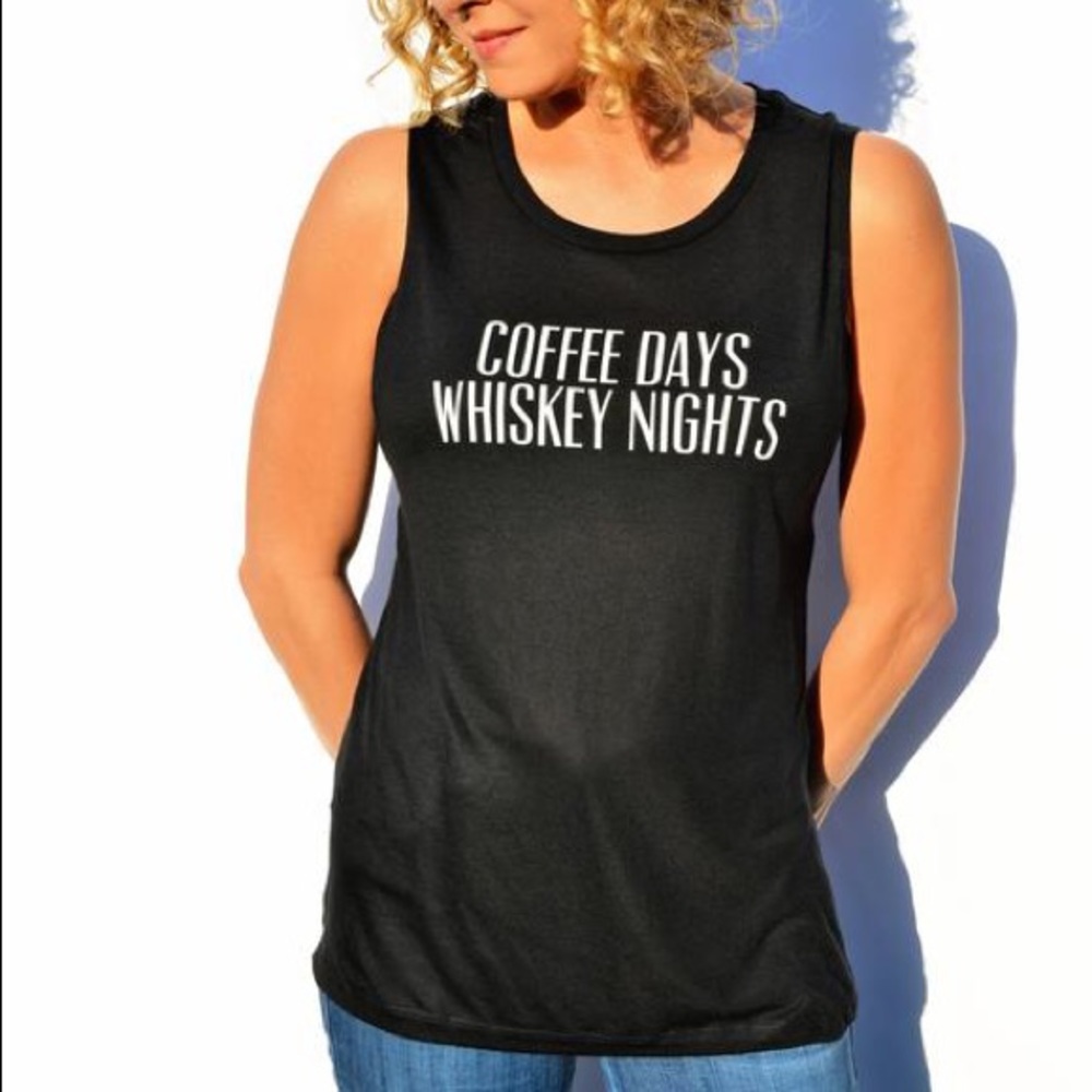 Black muscle tank.